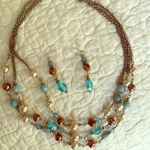 Touchstone Crystal necklace & matching earrings.